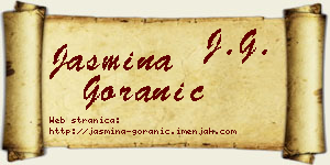 Jasmina Goranić vizit kartica